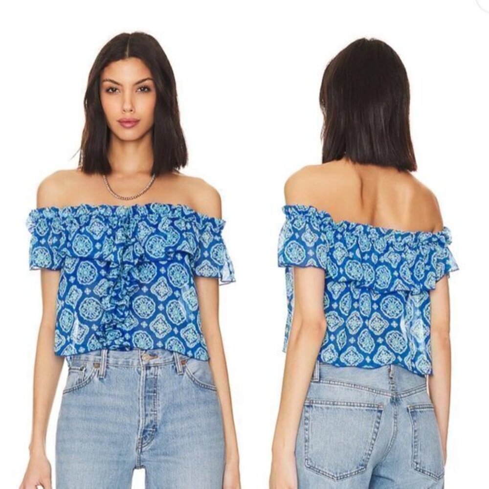House of Harlow 1960 x REVOLVE Garrett Top in Blue Tile Multi